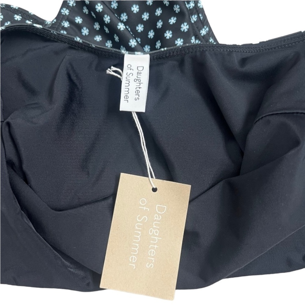 NWT Daughters of Summer Black Floral Print Adjustable Tie One Piece - Size XS - Picture 6 of 7